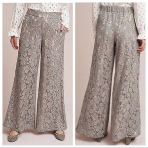 Anthropologie Feather & Bone Lace Wide Leg Pants
